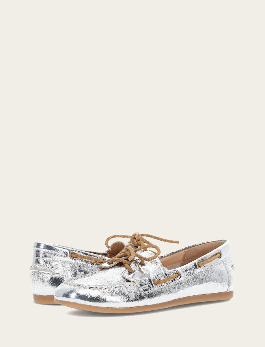 Women's Silver Naya Boat Shoes | Frye Silver