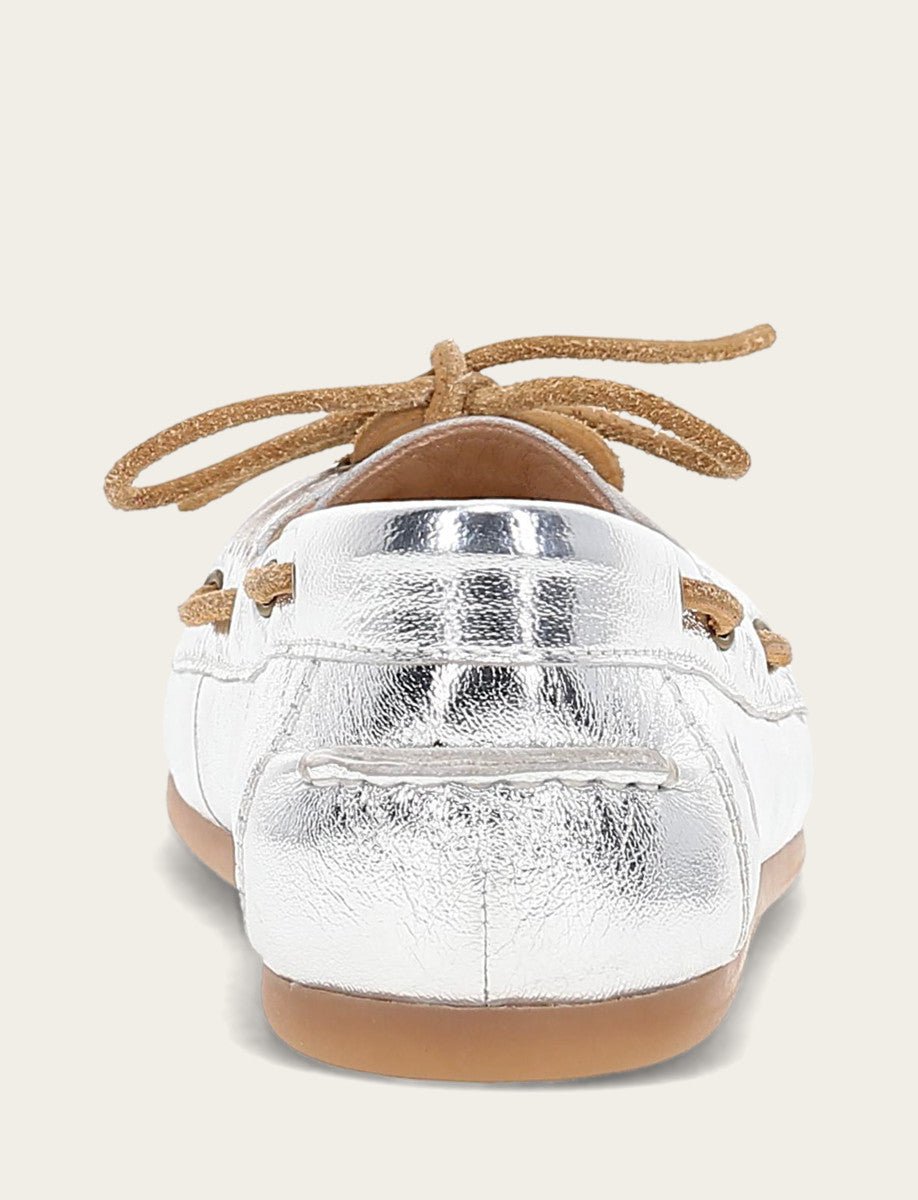 Women's Silver Naya Boat Shoes | Frye Silver