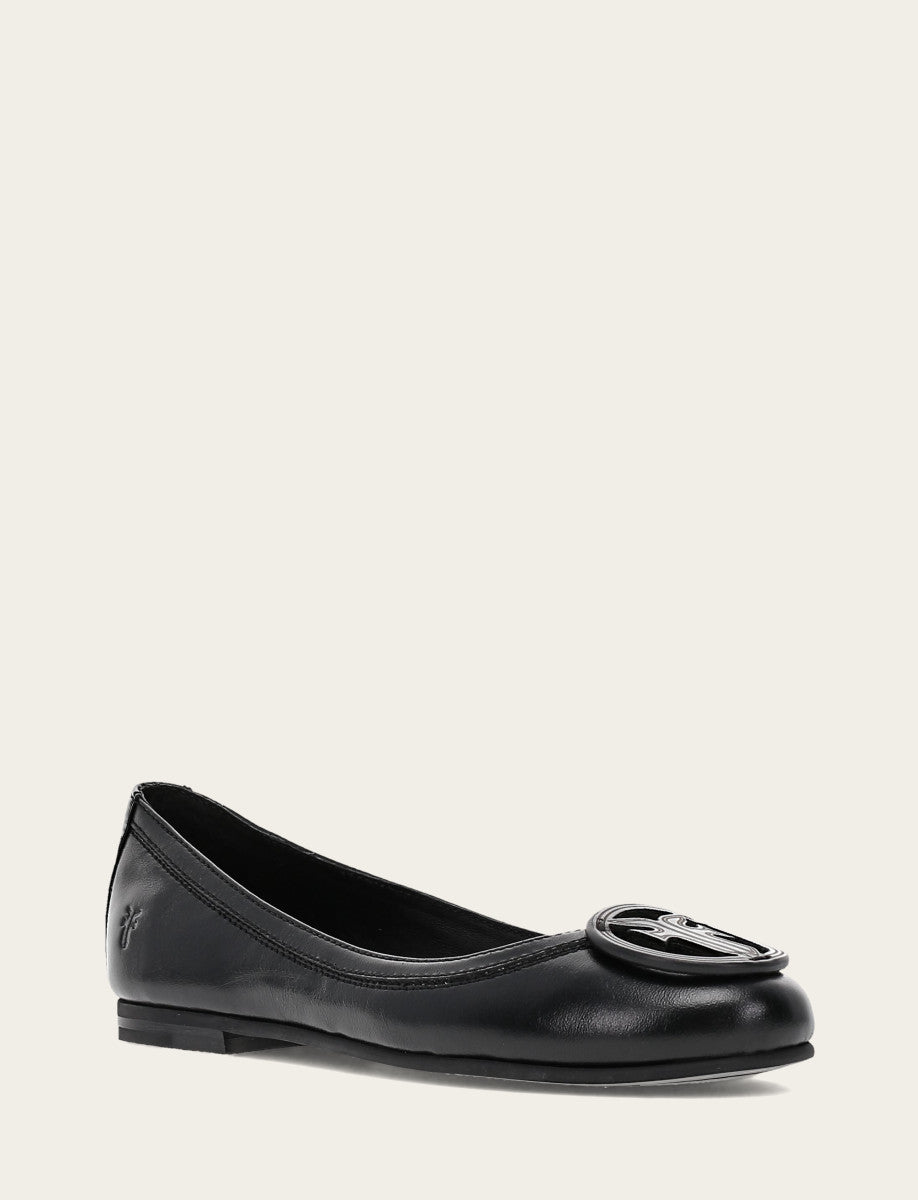 Women's Black Carson Logo Ballet Flats | Frye Black