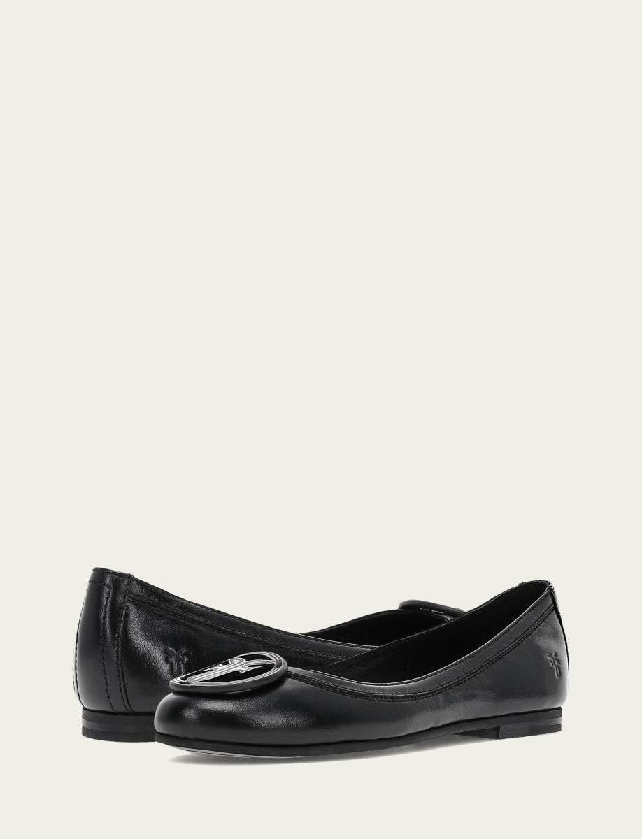 Women's Black Carson Logo Ballet Flats | Frye Black