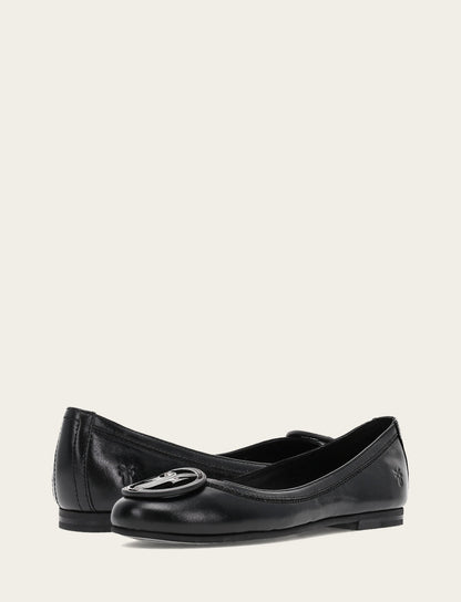 Women's Black Carson Logo Ballet Flats | Frye Black