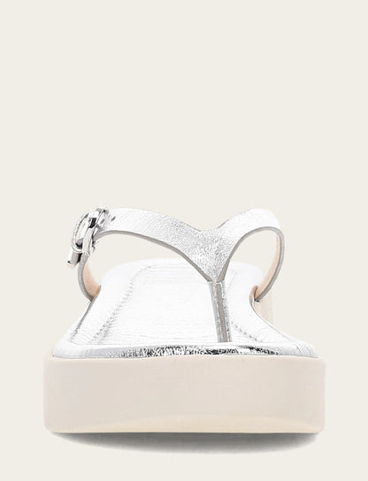 Women's Silver Maya Buckle Thong Sandals | Frye Silver
