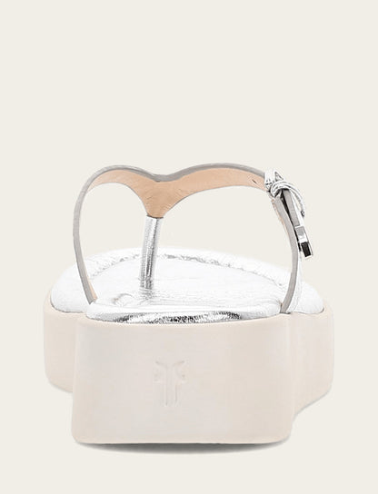 Women's Silver Maya Buckle Thong Sandals | Frye Silver