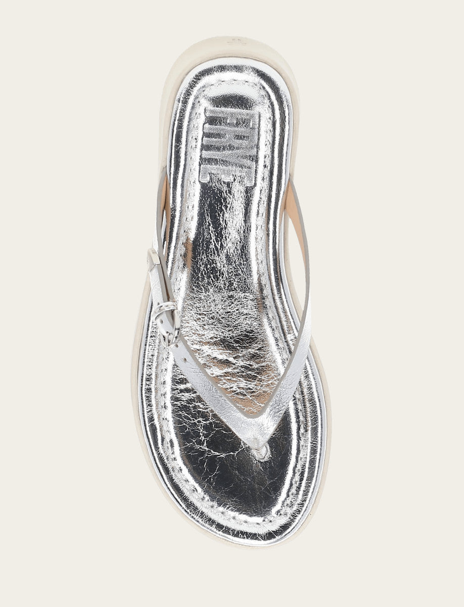 Women's Silver Maya Buckle Thong Sandals | Frye Silver
