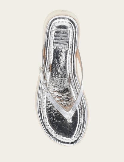 Women's Silver Maya Buckle Thong Sandals | Frye Silver