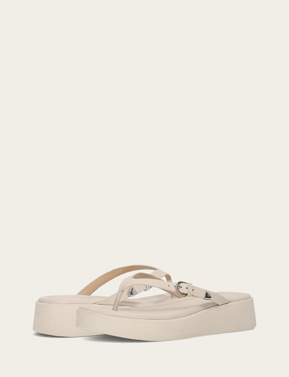 Women's Ivory Maya Buckle Thong Sandals | Frye Ivory