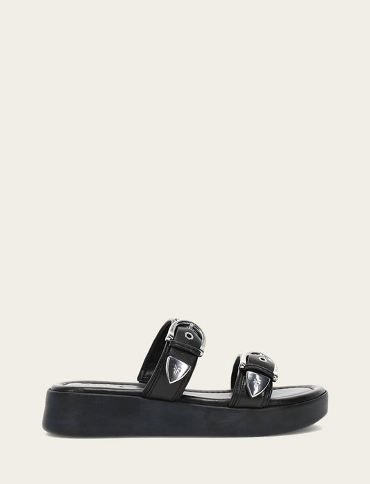Women's Black Maya Buckle Sandals | Frye Black