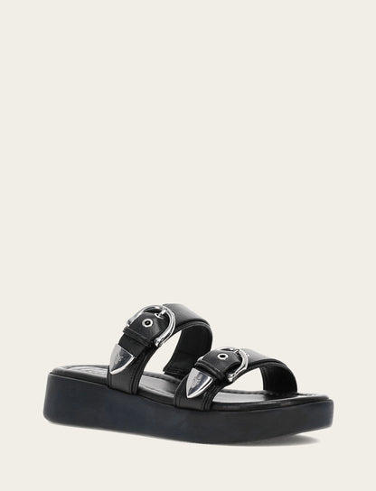 Women's Black Maya Buckle Sandals | Frye Black