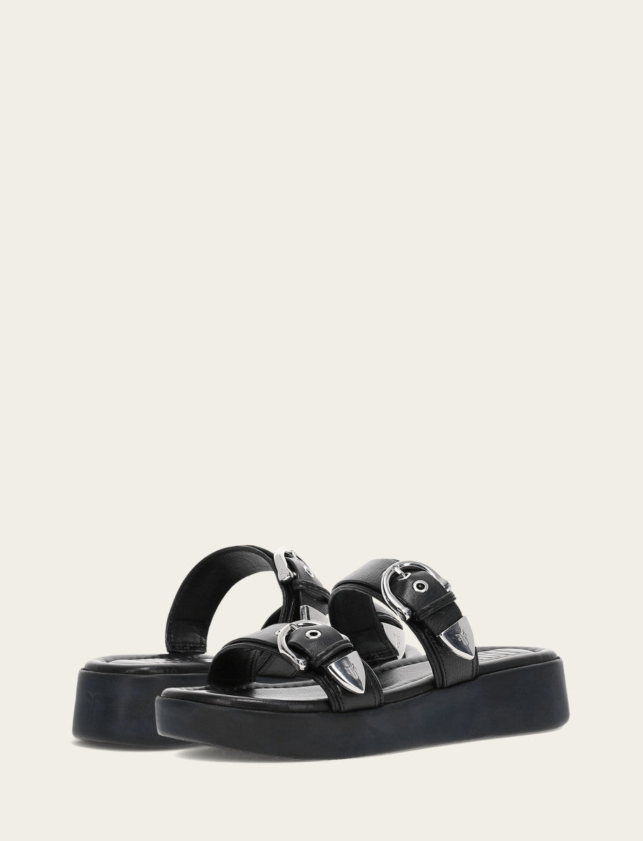 Women's Black Maya Buckle Sandals | Frye Black