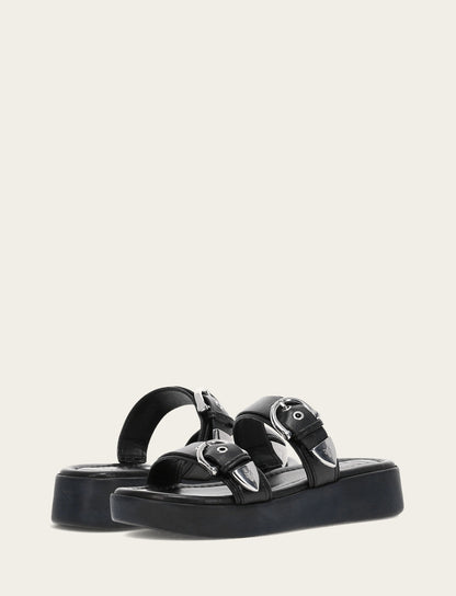 Women's Black Maya Buckle Sandals | Frye Black