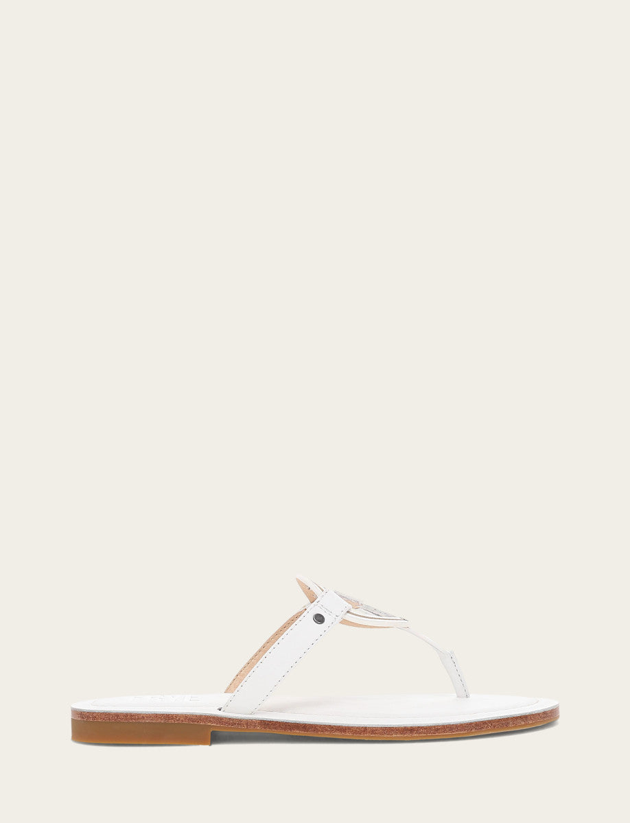 Women's White Taylor Logo Sandals | Frye White