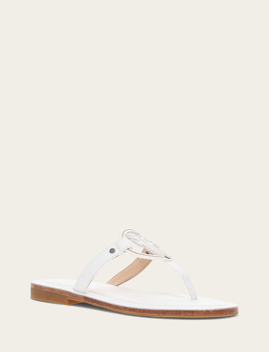 Women's White Taylor Logo Sandals | Frye White