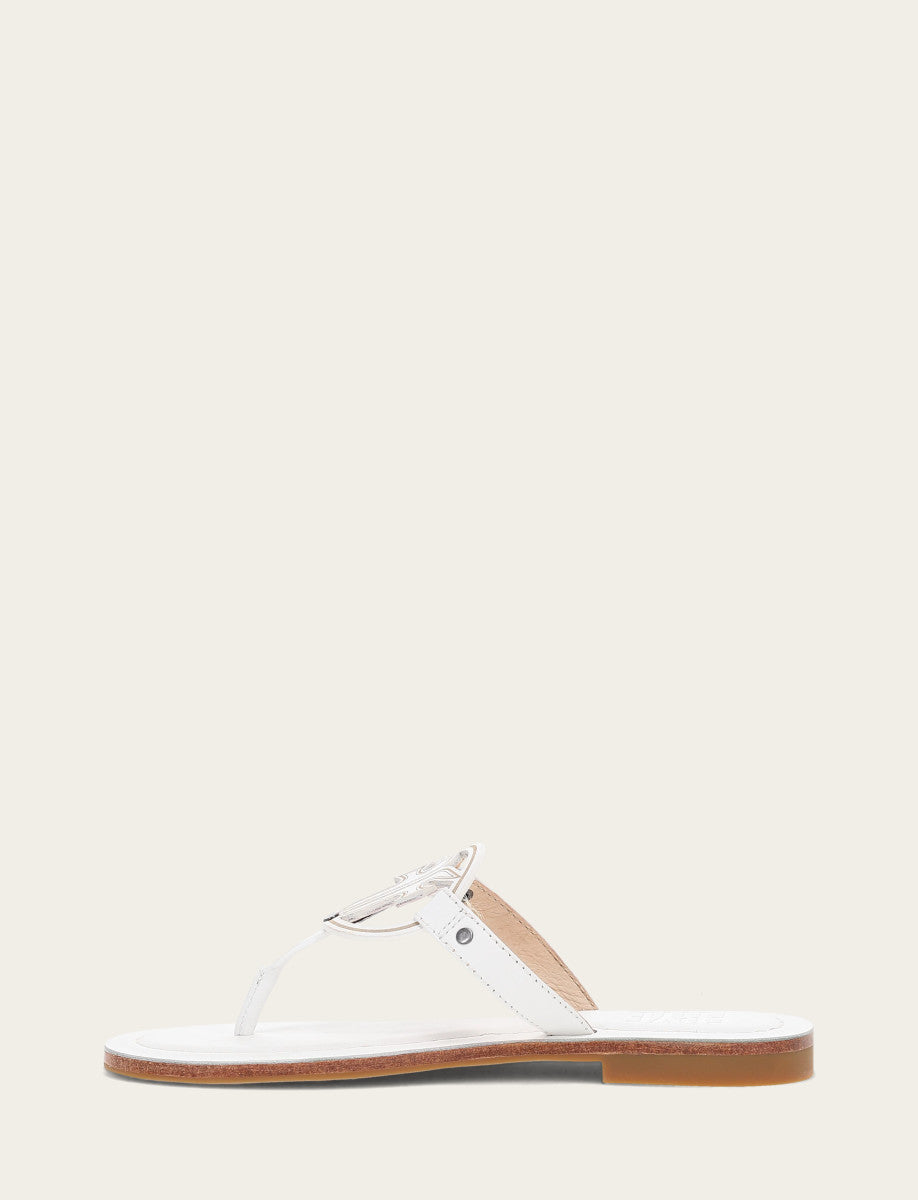 Women's White Taylor Logo Sandals | Frye White
