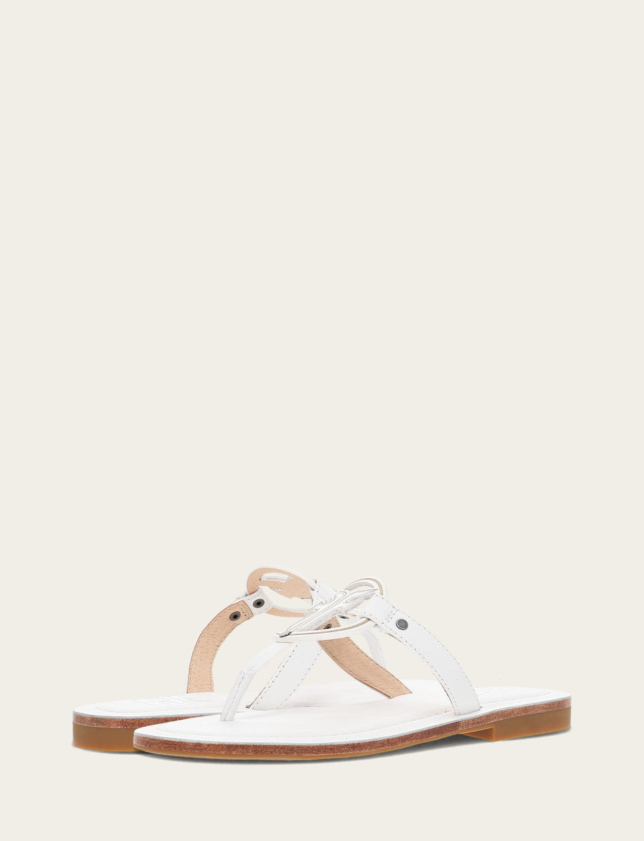 Women's White Taylor Logo Sandals | Frye White