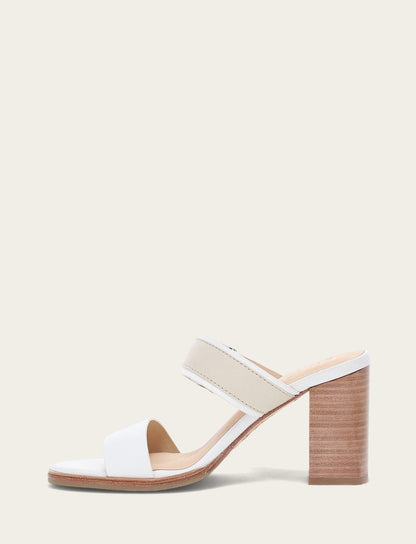 Women's White Ivory Stella Buckle Slide Sandals | Frye White/ivory