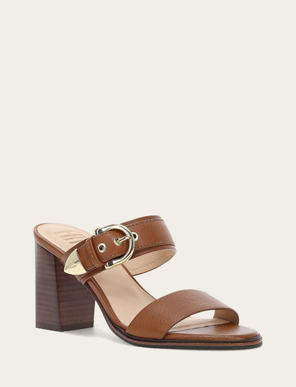 Frye Women's Dark Latte Stella Buckle Slide Sandals