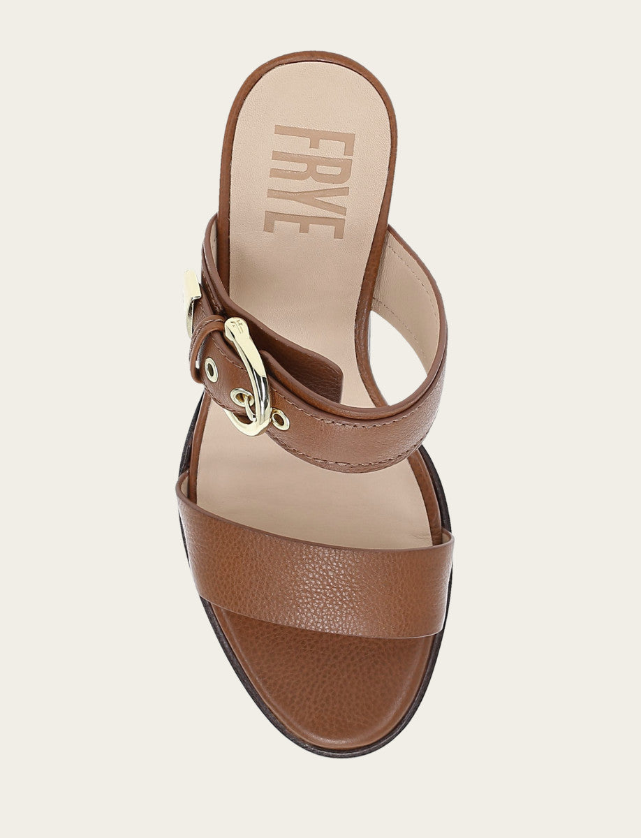 Frye Women's Dark Latte Stella Buckle Slide Sandals
