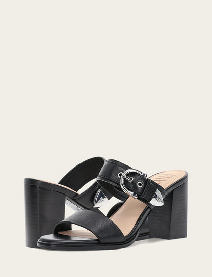 Frye Women's Black Stella Buckle Slide Sandals