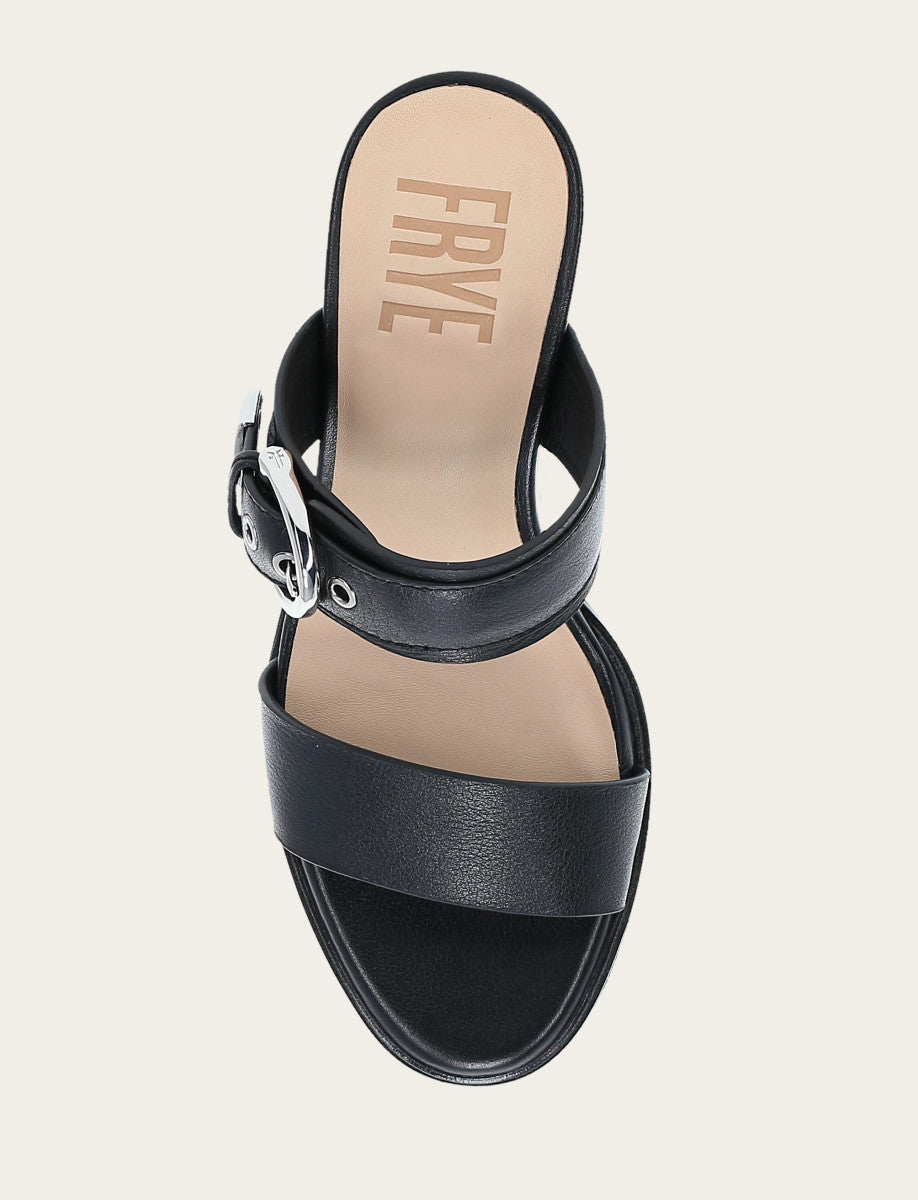 Frye Women's Black Stella Buckle Slide Sandals