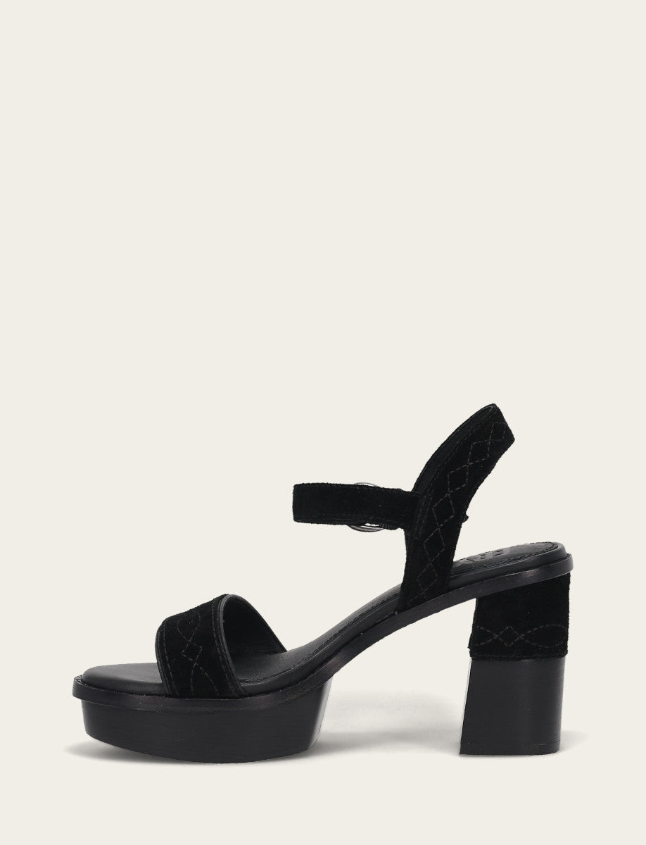 Women’s Black Pipa Woodstock Sandals | Frye Black