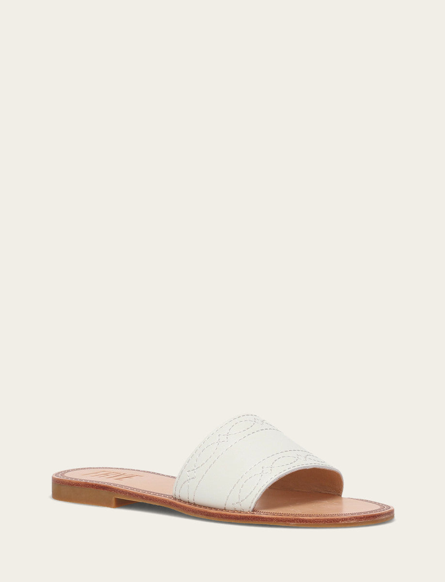 Women's White Ava Woodstock Slide Sandals | Frye White