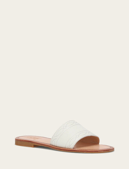 Women's White Ava Woodstock Slide Sandals | Frye White
