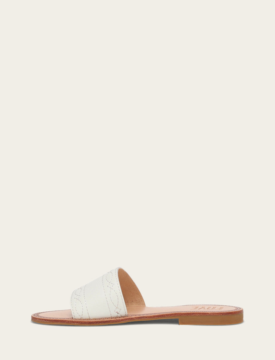 Women's White Ava Woodstock Slide Sandals | Frye White