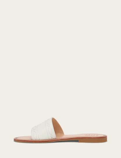 Women's White Ava Woodstock Slide Sandals | Frye White