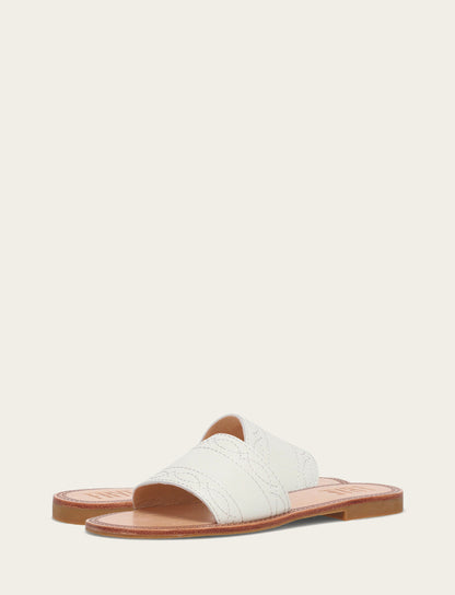 Women's White Ava Woodstock Slide Sandals | Frye White