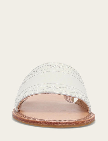 Women's White Ava Woodstock Slide Sandals | Frye White