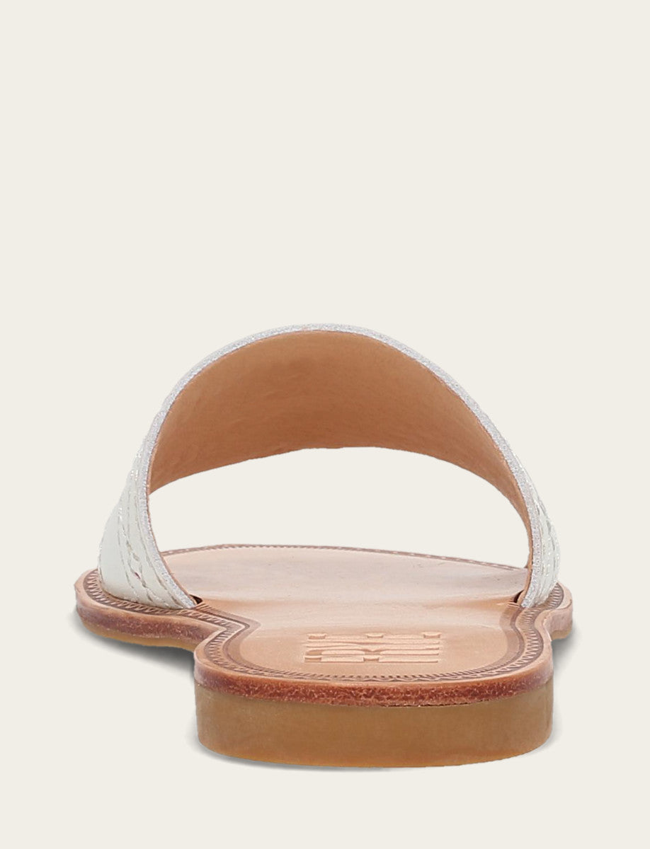 Women's White Ava Woodstock Slide Sandals | Frye White