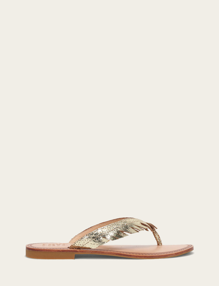 Women's Gold Mirror Ava Fringe Sandals | Frye Gold Mirror