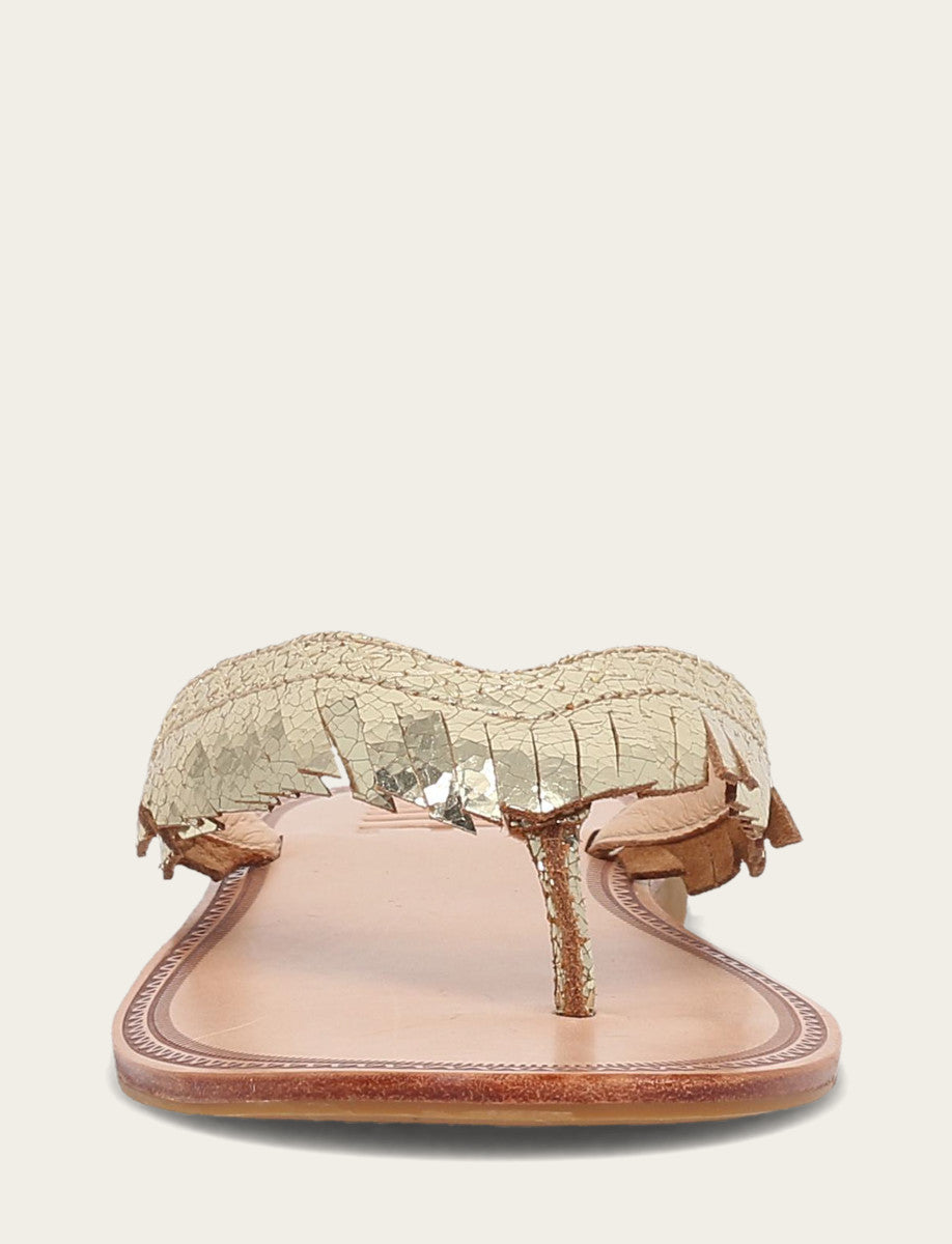 Women's Gold Mirror Ava Fringe Sandals | Frye Gold Mirror