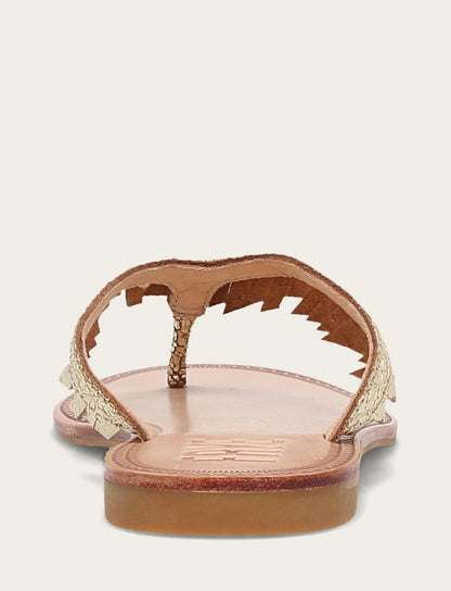 Women's Gold Mirror Ava Fringe Sandals | Frye Gold Mirror