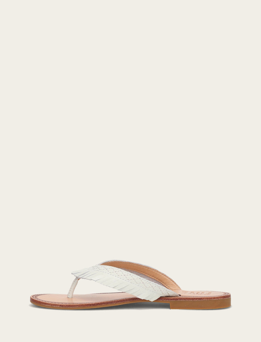 Women's White Ava Fringe Sandals | Frye White