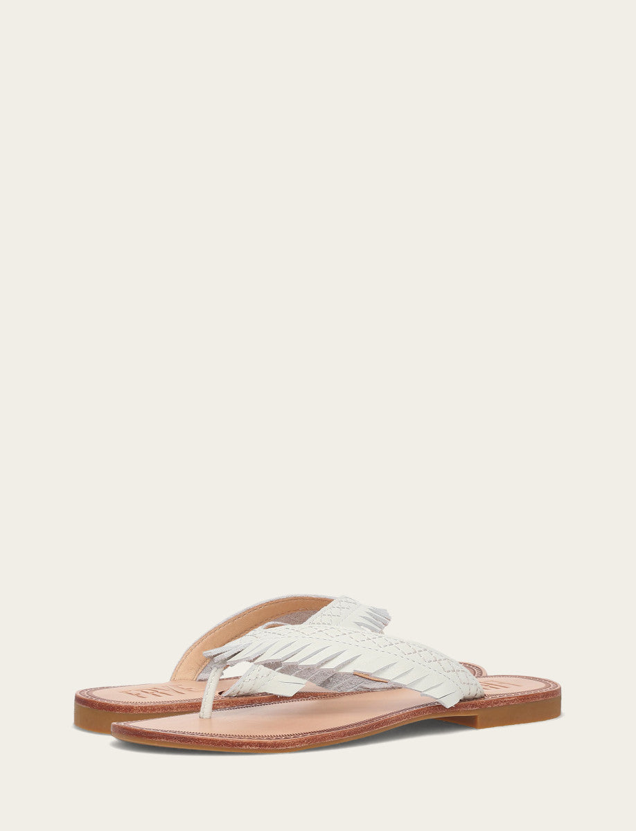 Women's White Ava Fringe Sandals | Frye White