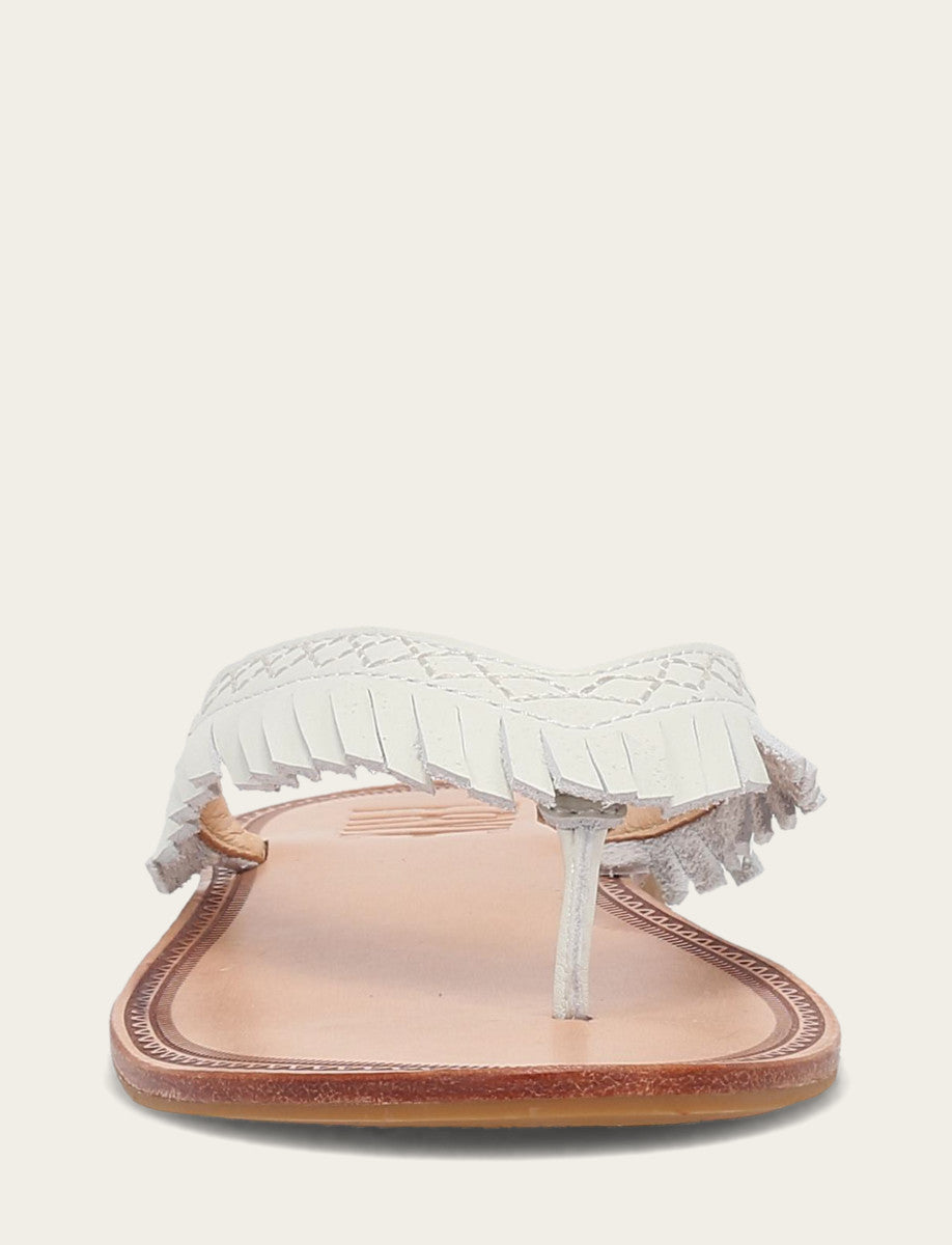 Women's White Ava Fringe Sandals | Frye White