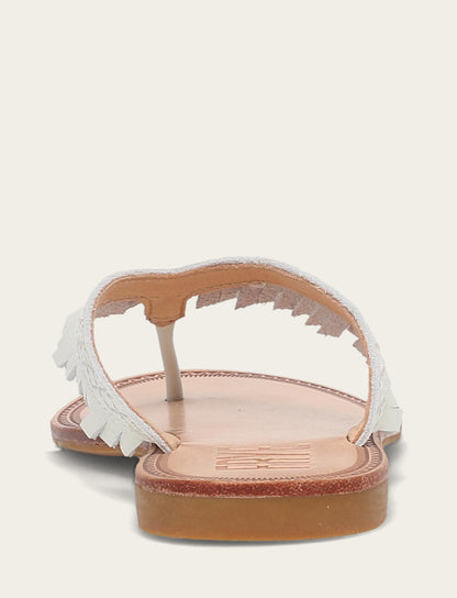 Women's White Ava Fringe Sandals | Frye White