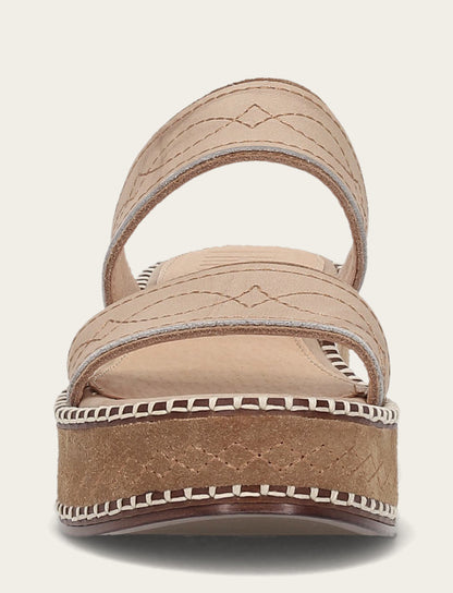 Women's Almond Joy Woodstock 2 Band Platform Slide Sandals | Frye Natural/ Almond
