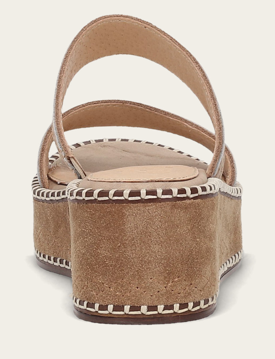 Women's Almond Joy Woodstock 2 Band Platform Slide Sandals | Frye Natural/ Almond