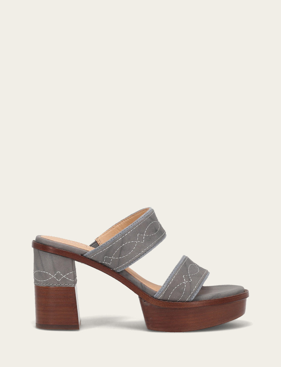 Women's Grey Sky Pipa Woodstock 2 Band Platform Sandals | Frye Grey Sky
