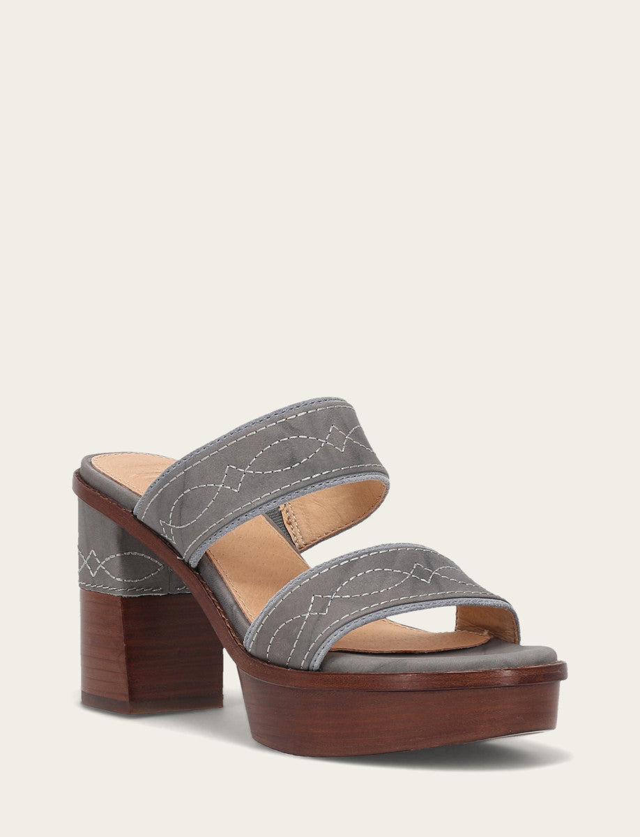 Women's Grey Sky Pipa Woodstock 2 Band Platform Sandals | Frye Grey Sky