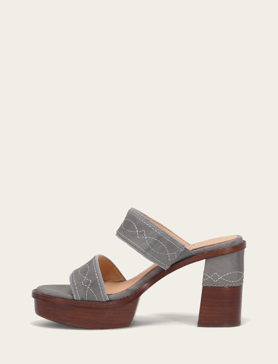 Women's Grey Sky Pipa Woodstock 2 Band Platform Sandals | Frye Grey Sky