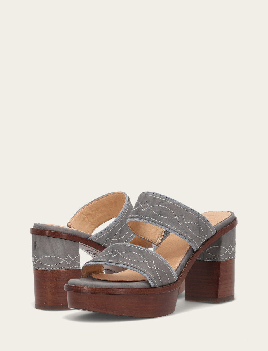 Women's Grey Sky Pipa Woodstock 2 Band Platform Sandals | Frye Grey Sky