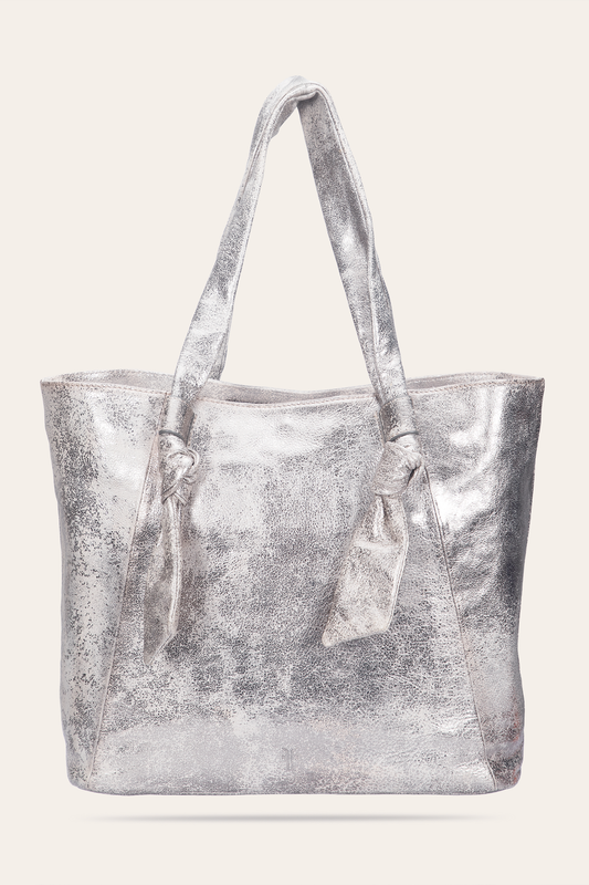 Women's Nora Knotted Tote Bag | Frye Cream Metallic