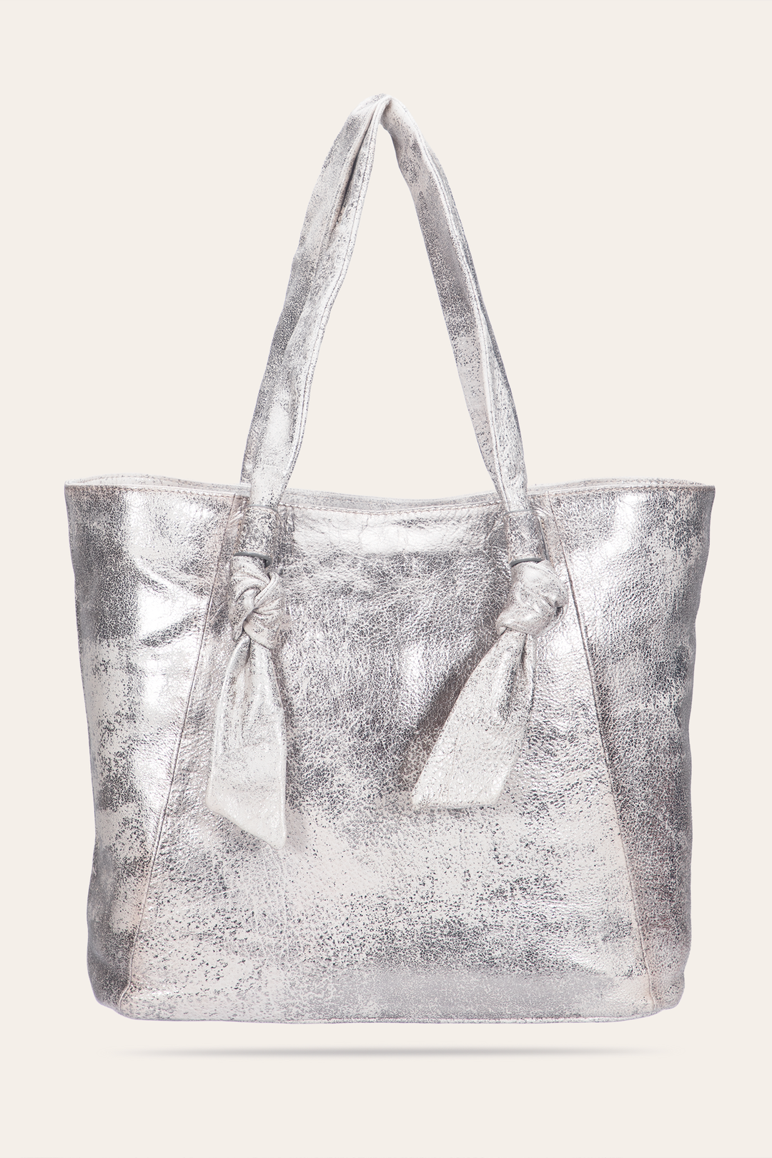 Women's Nora Knotted Tote Bag | Frye Cream Metallic