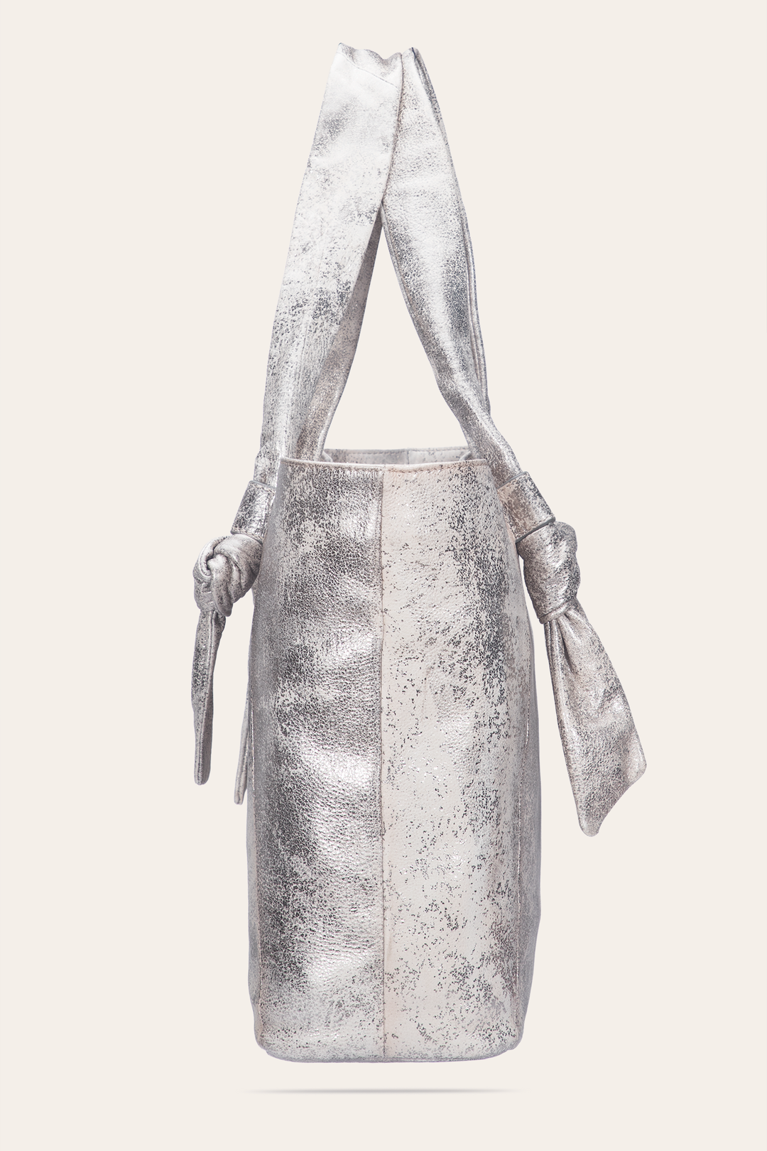 Women's Nora Knotted Tote Bag | Frye Cream Metallic