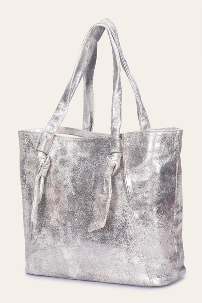 Women's Nora Knotted Tote Bag | Frye Cream Metallic
