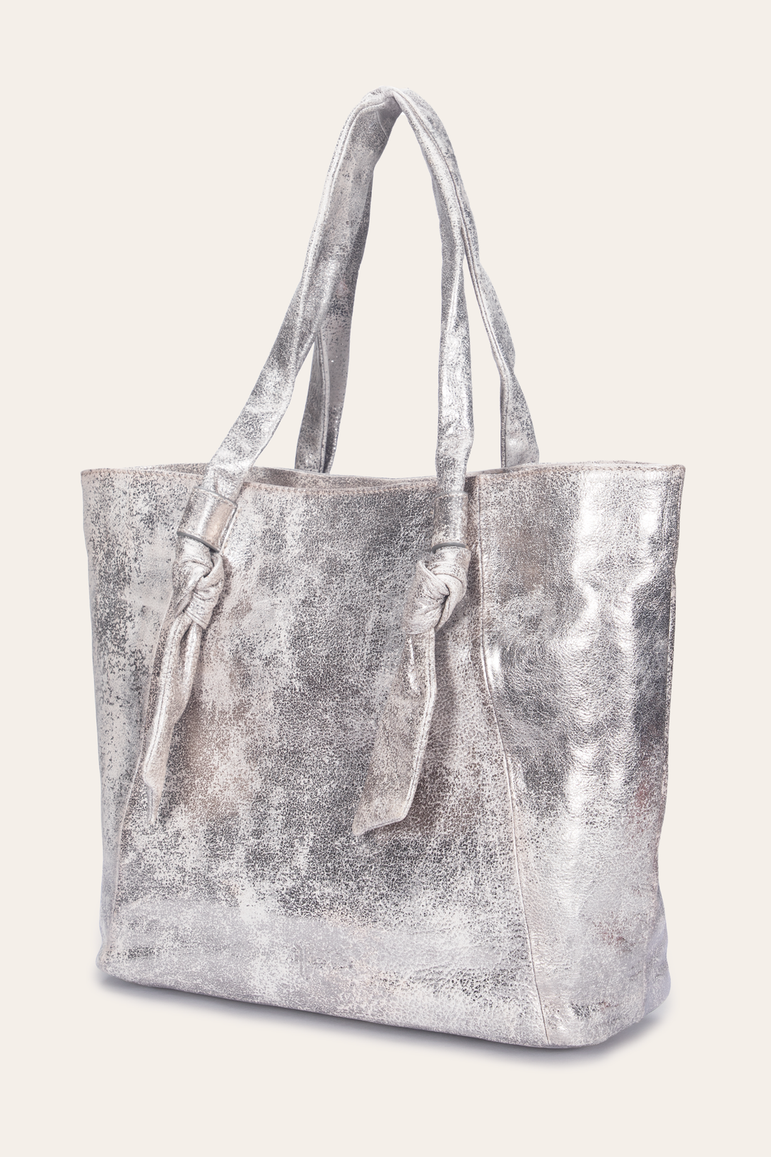 Women's Nora Knotted Tote Bag | Frye Cream Metallic