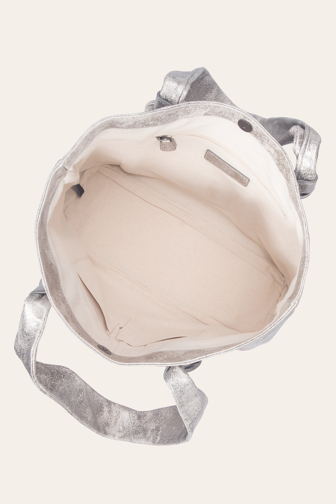 Women's Nora Knotted Tote Bag | Frye Cream Metallic